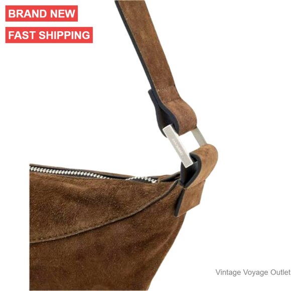 Soft Suede Crossbody Hobo Bag with Zipper Closure - Picture 5 of 6